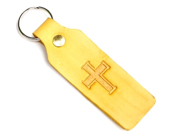 Leather Keychain | Cross