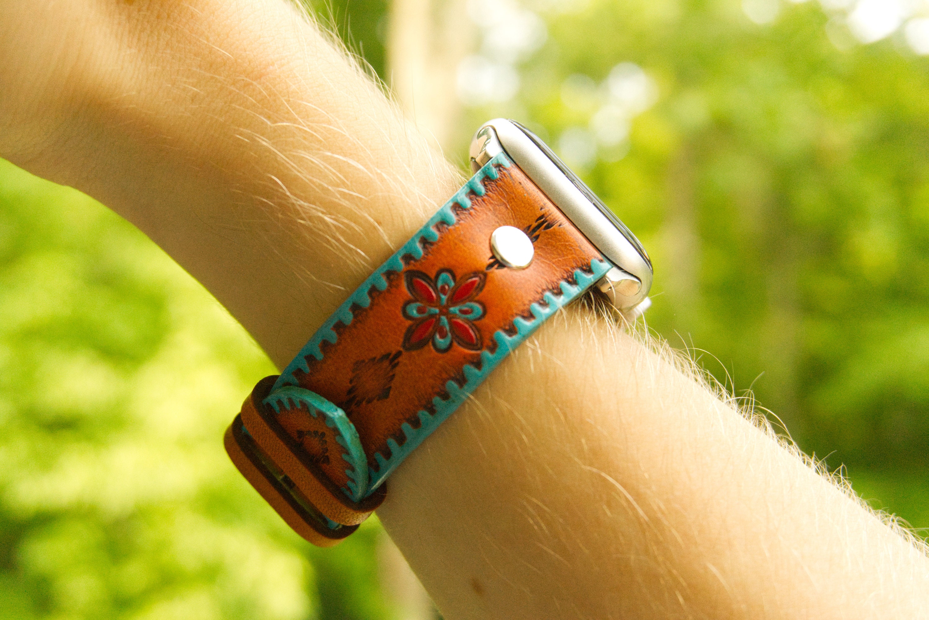 Southwestern Leather Apple Watch Band for 38mm 40mm 42mm 44mm Etsy