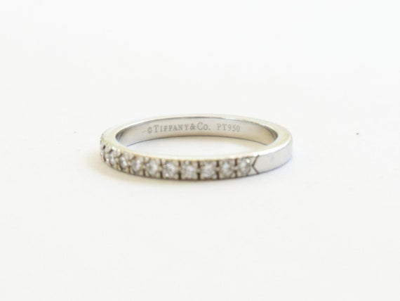 Genuine Tiffany & Co. size 5.25 Diamond and Plati… - image 6