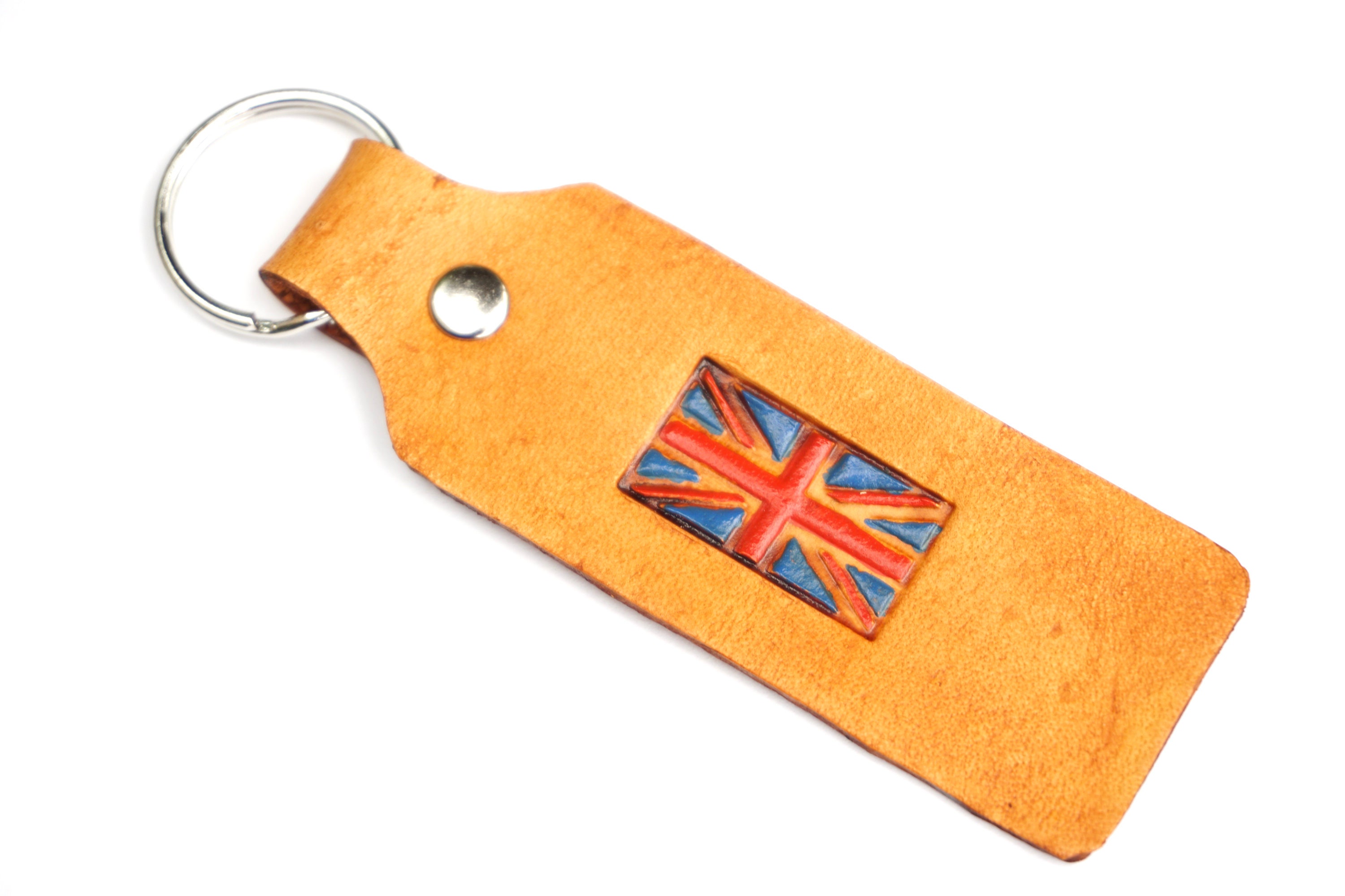 Leather Keychain | British Flag - Etsy