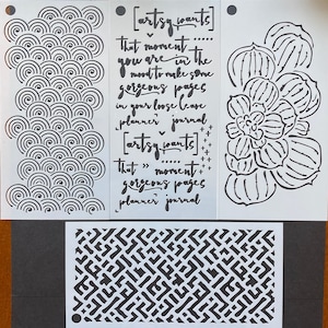 ECD ART JOURNAL Specials Stencils Elizabeth Craft Designs : Waves, Bloom, Rocks, Artsy Pants