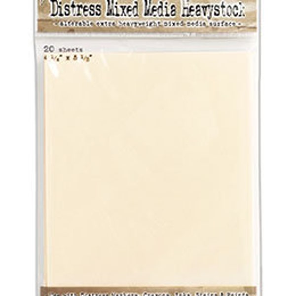 Choice of DISTRESS HEAVYSTOCK - 4.25" X 5.5",  Tim Holtz Ranger, Watercolor, Mixed Media, Cracked Leather, Woodgrain