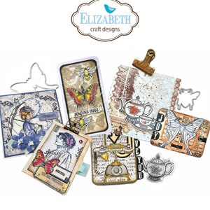 Hand Drawn Bundle: Dies, Stamps and Bellrose Pink Paperback Elizabeth Craft Designs