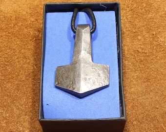 Small Thor's Hammer - Hand Forged Thor's Hammer - Mjölnir - Iron Jewelry - Forged by blacksmith Gerald Boggs.