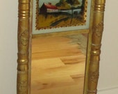 19th c. Reverse Painted Mirror