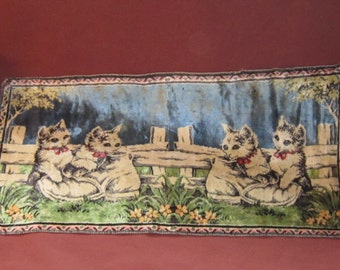 Vintage Tapestry Cat Rug