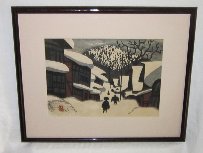 KIYOSHI SAITO Japanese Vintage Wood Block Print REDUCED image 2