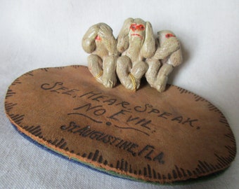 SEE HEAR SPEAK No Evil Vintage Monkeys