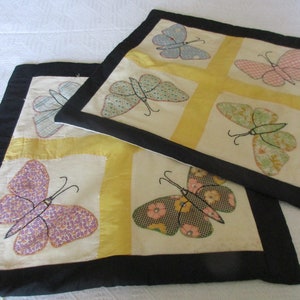 Vintage BUTTERFLY QUILTED Pillow Covers
