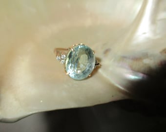 14 KT Rose Gold VINTAGE Aquamarine Custom Ring