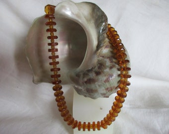 Vintage EUROPEAN AMBER Crystal Necklace