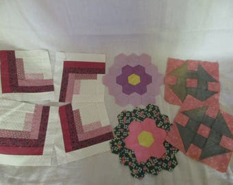 Set of (8) Vintage Quilt Squares