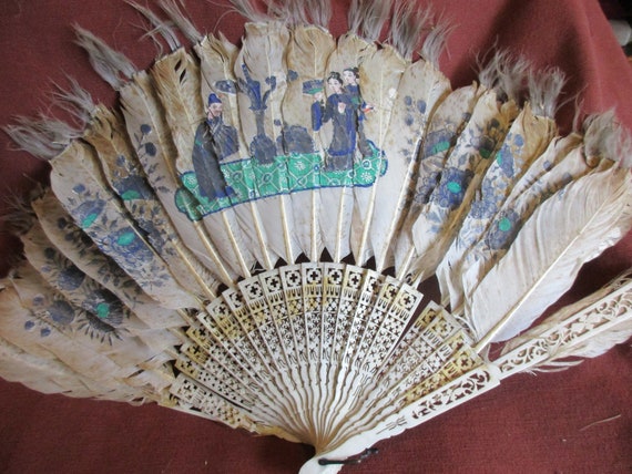 Hand Painted Vintage CHINA Fan