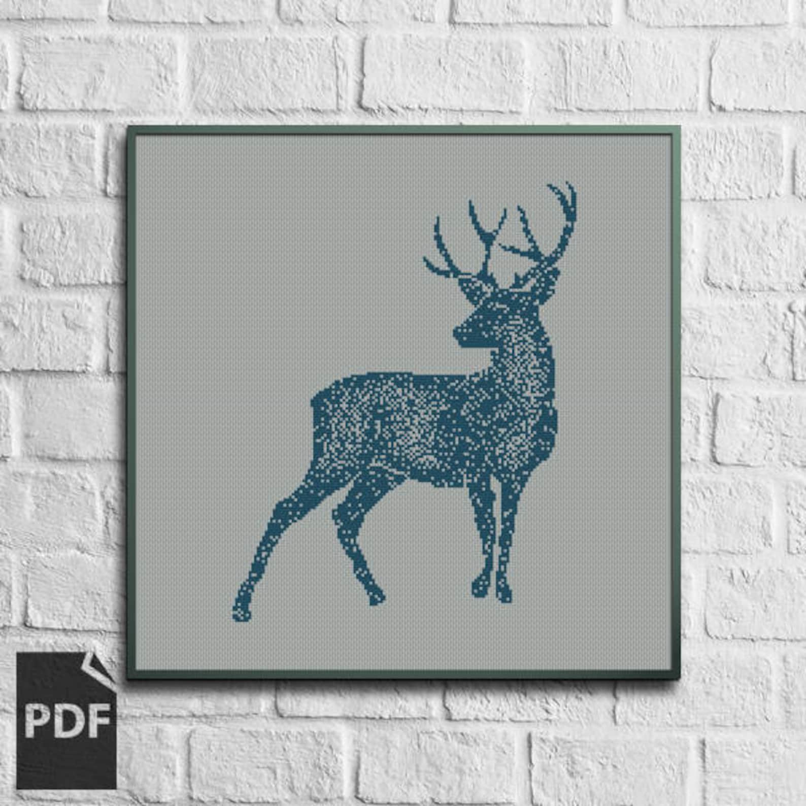Deer Cross Stitch Pattern PDF FILE | Etsy