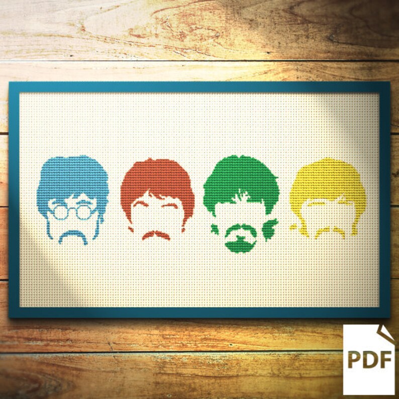 The BEATLES Cross Stitch Pattern PDF FILE | Etsy