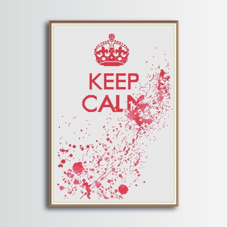 Keep Calm Cross Stitch Pattern PDF FILE Etsy