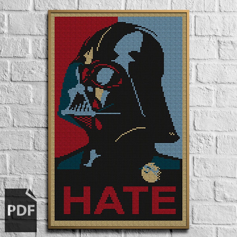 Darth Vader Cross Stitch Pattern PDF FILE | Etsy