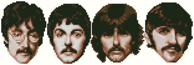 The BEATLES Cross Stitch Pattern PDF FILE | Etsy