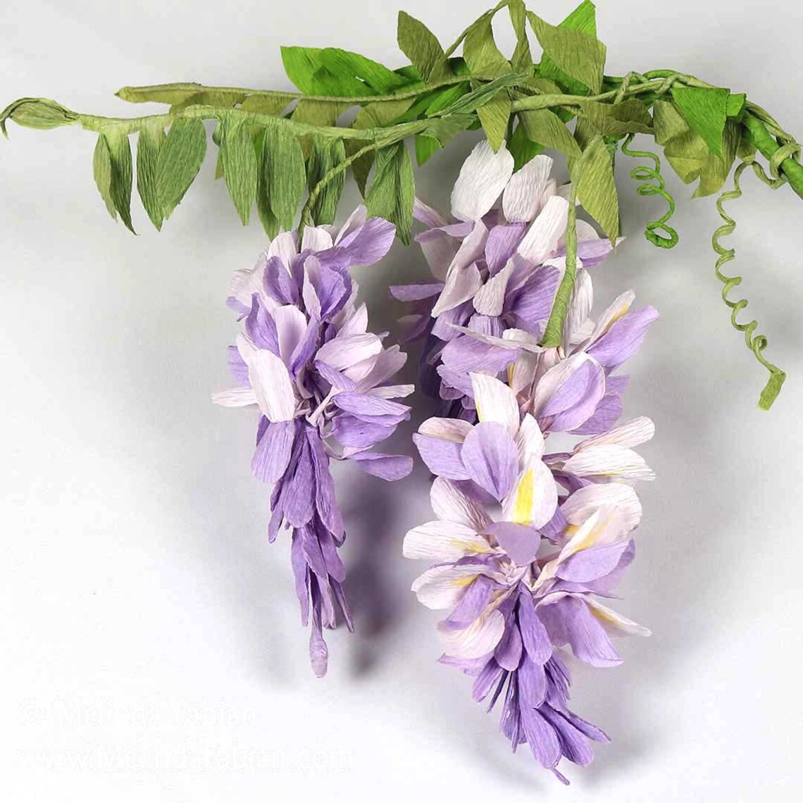 3 Crepe Paper Wisteria Flowers Etsy