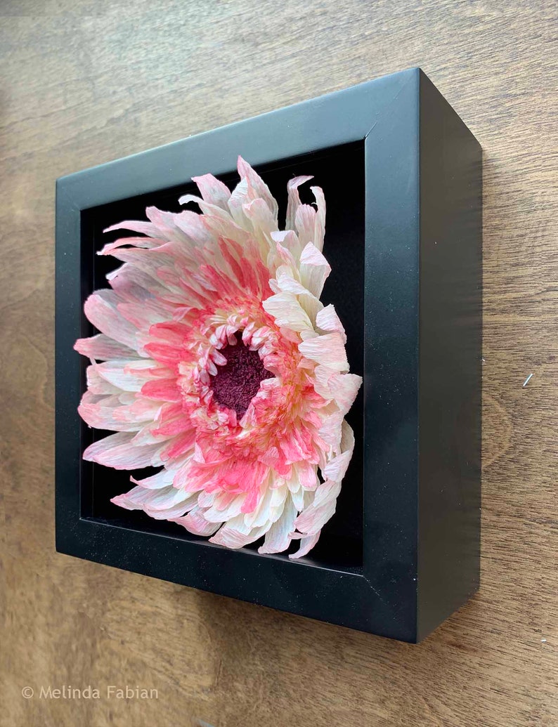Beautiful Handmade Gerbera Daisy in a Frame - Ready to Hang Up or Display on a Shelf - Paper Daisy -Actual Flower you will Receive - Daisy - .br Beautiful Handmade Gerbera Daisy in a Frame - Ready to Hang Up or Display on a Shelf - Paper Daisy -Actual Flower you will Receive - Daisy - .br