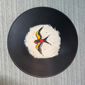 Flash Sparrow &quot;VINTAGE&quot; Hand-Painted Art, Acrylic on Vinyl LP Record