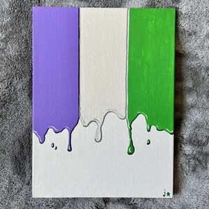 GENDERQUEER Pride &quot;COLOR WASH&quot; 6x8in. Hand-Painted Art, Acrylic on Canvas Panel
