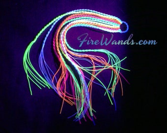 10 Black Light Reactive Nylon Whip Crackers Pick Length & Knot Size FAST SHIP, Handmade