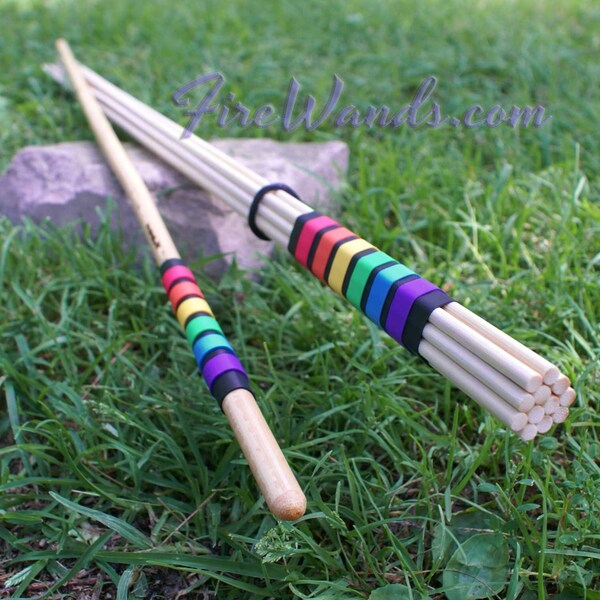 Juego de paquetes de bambú de caña de ratán, mango arcoíris, 30 pulgadas, 2 piezas, calentamiento de azotes