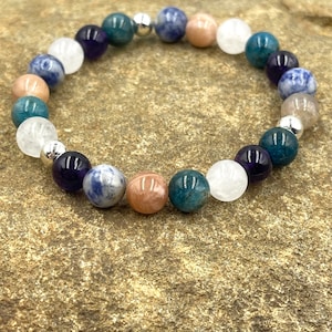 Classic weight support bracelet, food addiction, emotional eating, weight control crystals, crystal gemstone bracelet