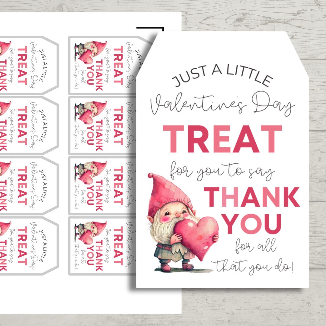 Valentine's Day Treat Goodie Bag Tags | Appreciation Gift Favor Labels ...