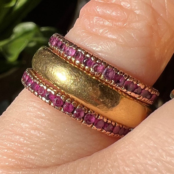 Antique 14k Yellow Gold Stacking Band With Engravings
