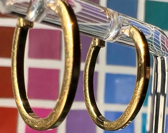 Vintage 10k Yellow Gold Hoop Earrings