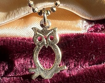 Vintage 14k Yellow Gold Owl Charm