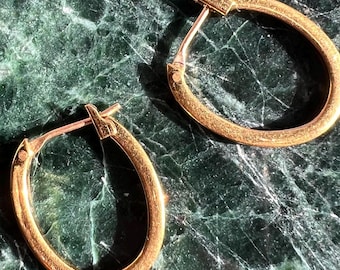 Vintage 10k Yellow Gold Hoop Earrings