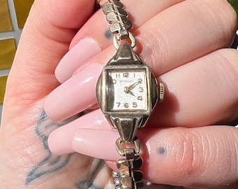 Vintage Gold Filled Expansion Bracelet Wrist Watch With Movement by Benrus, Band by Kreisler