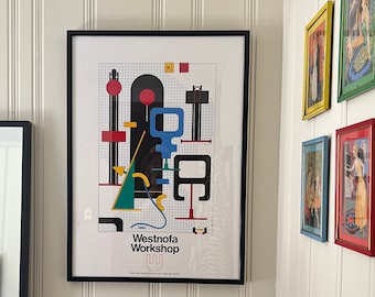 Original Vintage Un-Framed Graphic Art Poster by Torstein Nilsen For Westnofa Workshop