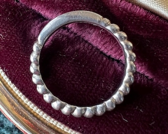 Vintage Sterling Silver Twist And Bar Stacking Band