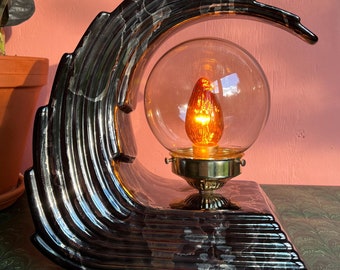 1980's Ceramic Wave Lamp