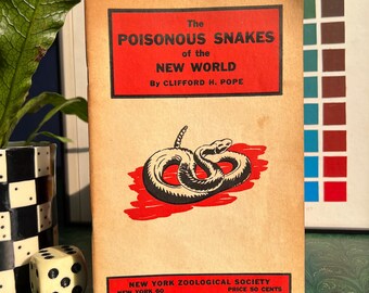 1940's Poisonous Snakes Of The New World Book By The New York Zoological Society
