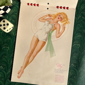 Vintage 1946 Esquire Varga Pinup Girls Calendar In Original Sleeve