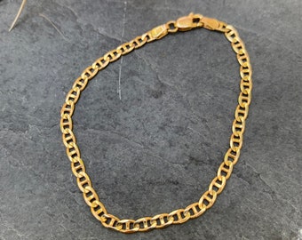 10K YELLOW GOLD 2.6MM TIGER EYE LINK 10/" ANKLET FREE SHIPPING