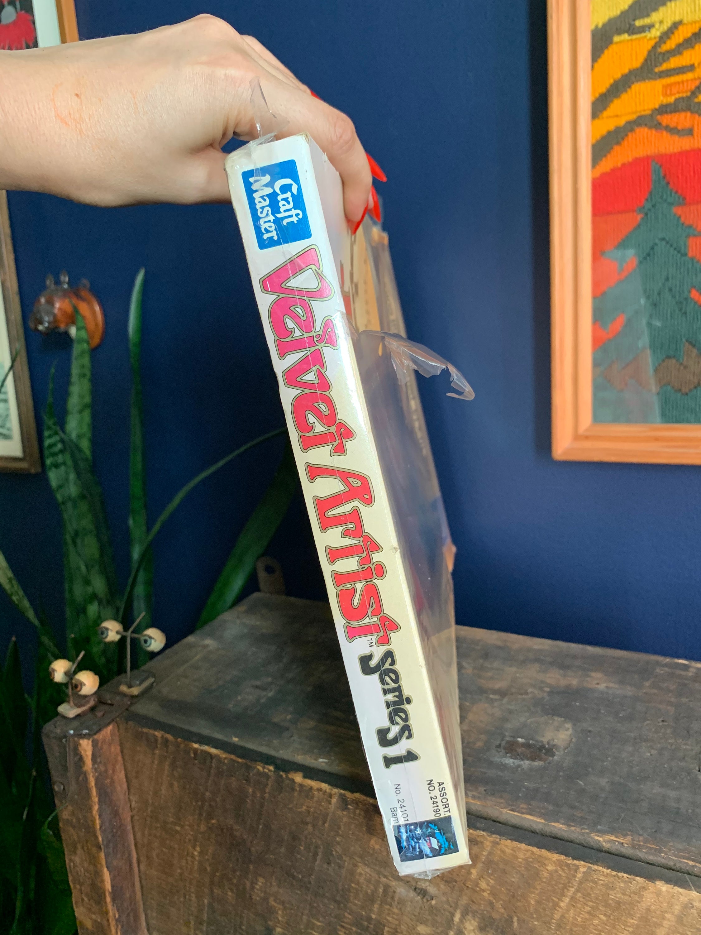 Vintage Craft Master Velvet Paint By Number Kit, Barn