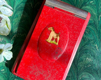 Antique Notepad Case With Terrier Graphic