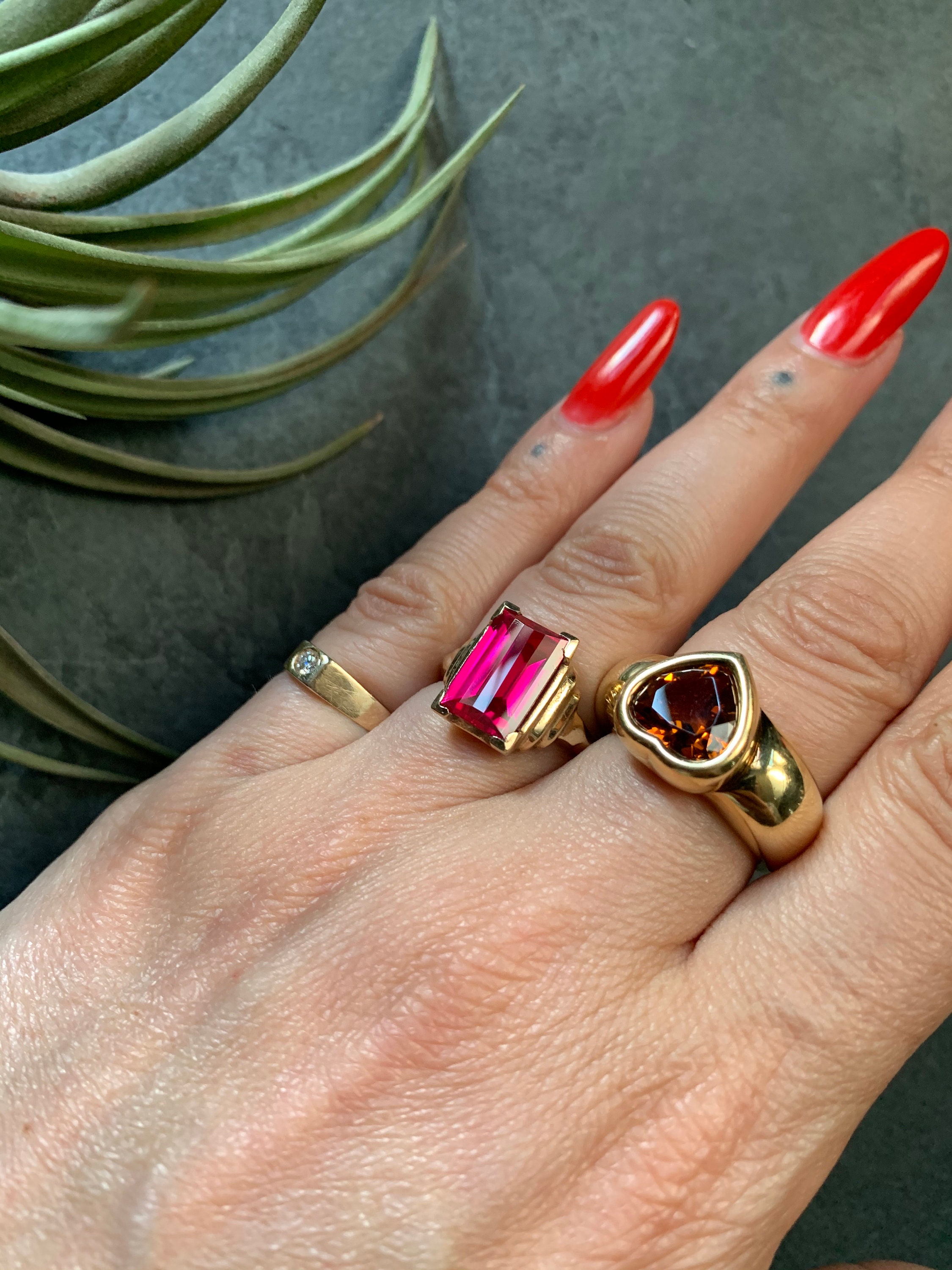 Vintage 10k Yellow Gold Ruby Ring