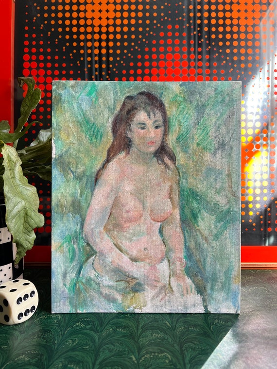 Vinage Nude Woman Portrait Painting