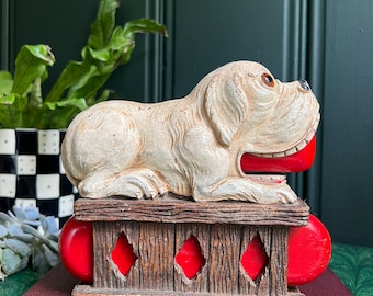 Vintage Brush Caddy Dog