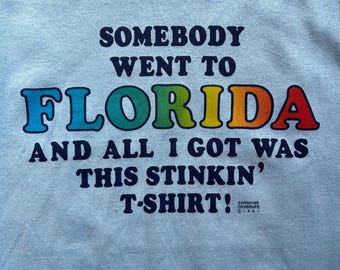 Original 1980's Vintage Rainbow "Florida" T-Shirt by Sunshine Coverups