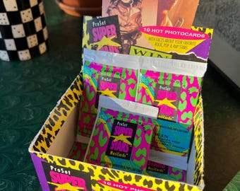 Collection Of Five Packs Of Vintage 1990’s Super Stars Trading Cards With Original Box