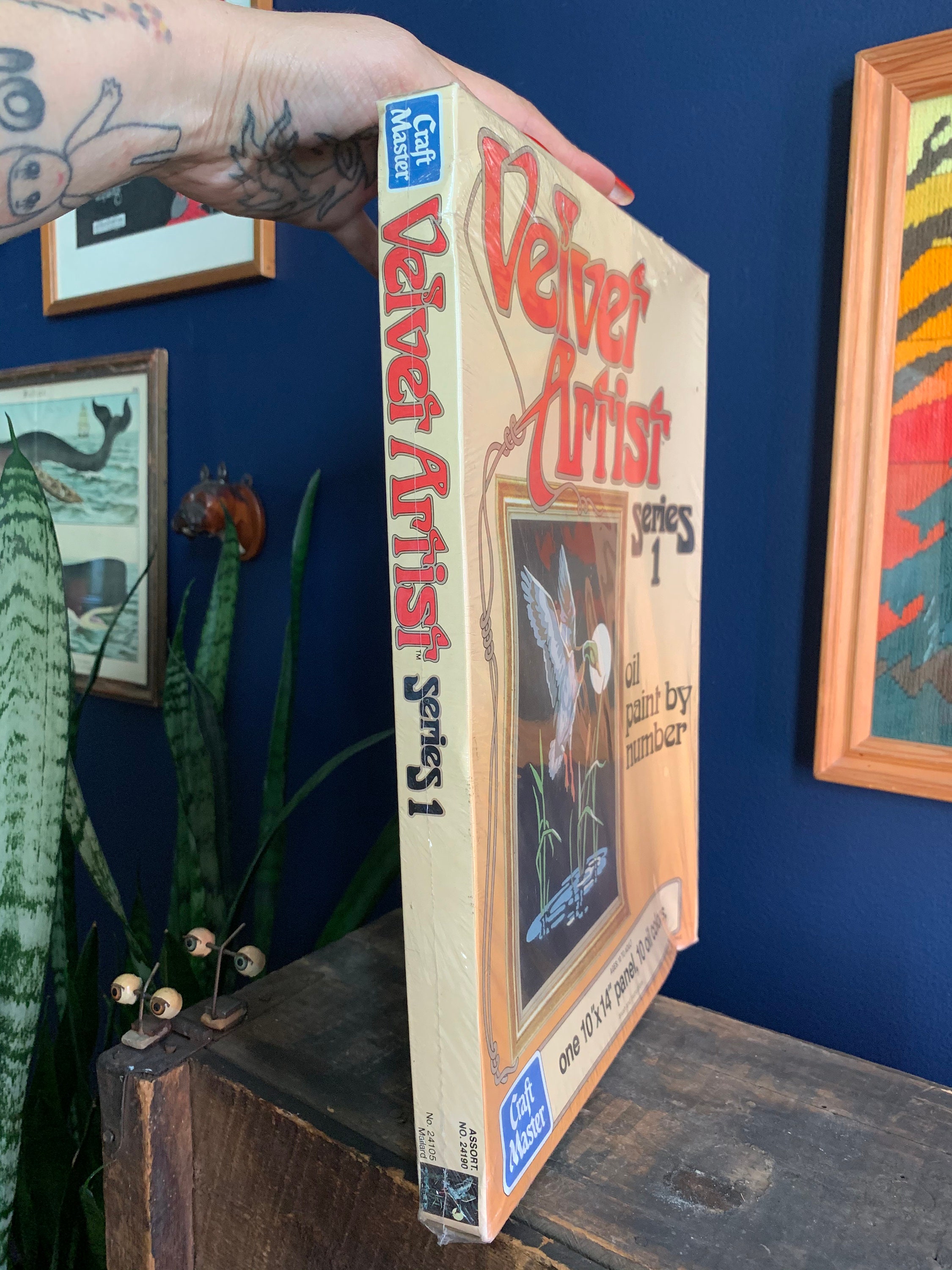 Vintage Craft Master Velvet Paint By Number Kit, Mallard