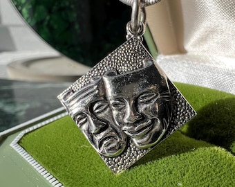 Vintage Sterling Silver Comedy & Tragedy Drama Masks Charm